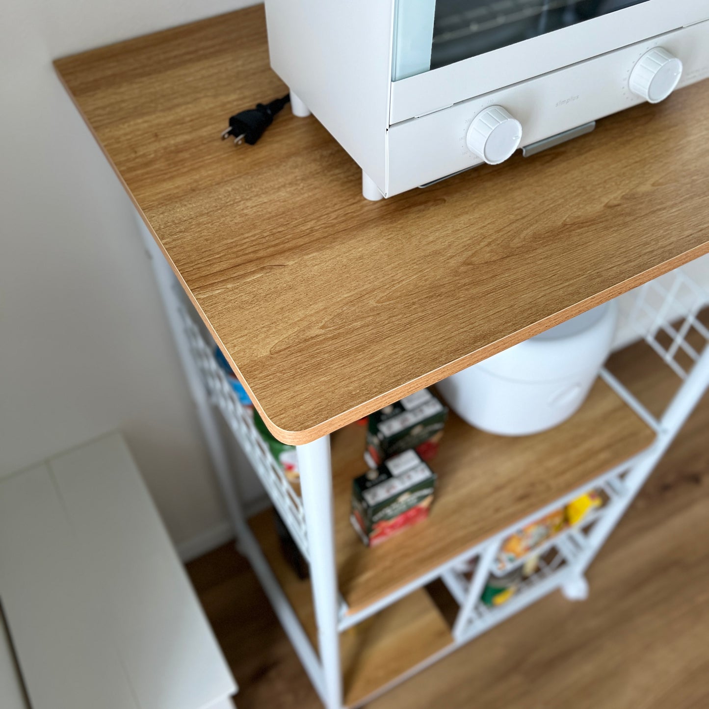 スライド中棚付キッチンワゴン