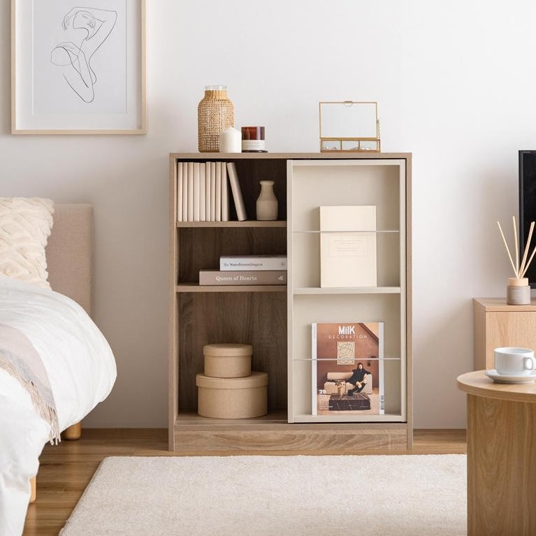 シェルフ｜[幅71cm]スライド収納付本棚ラック - territory