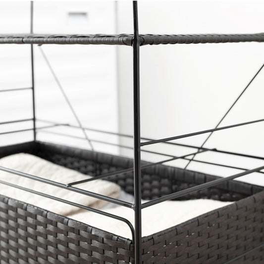 幅40cmのラタン調デザインのランドリー引出し収納