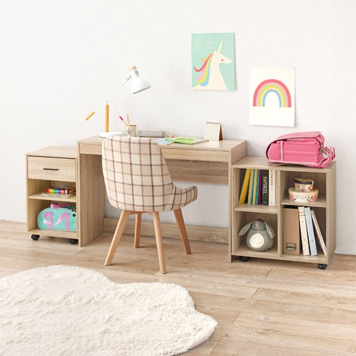 収納シェルフ付デスク3点セット