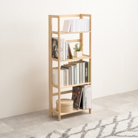 折畳みウッドラックが壁際に置いてある様子