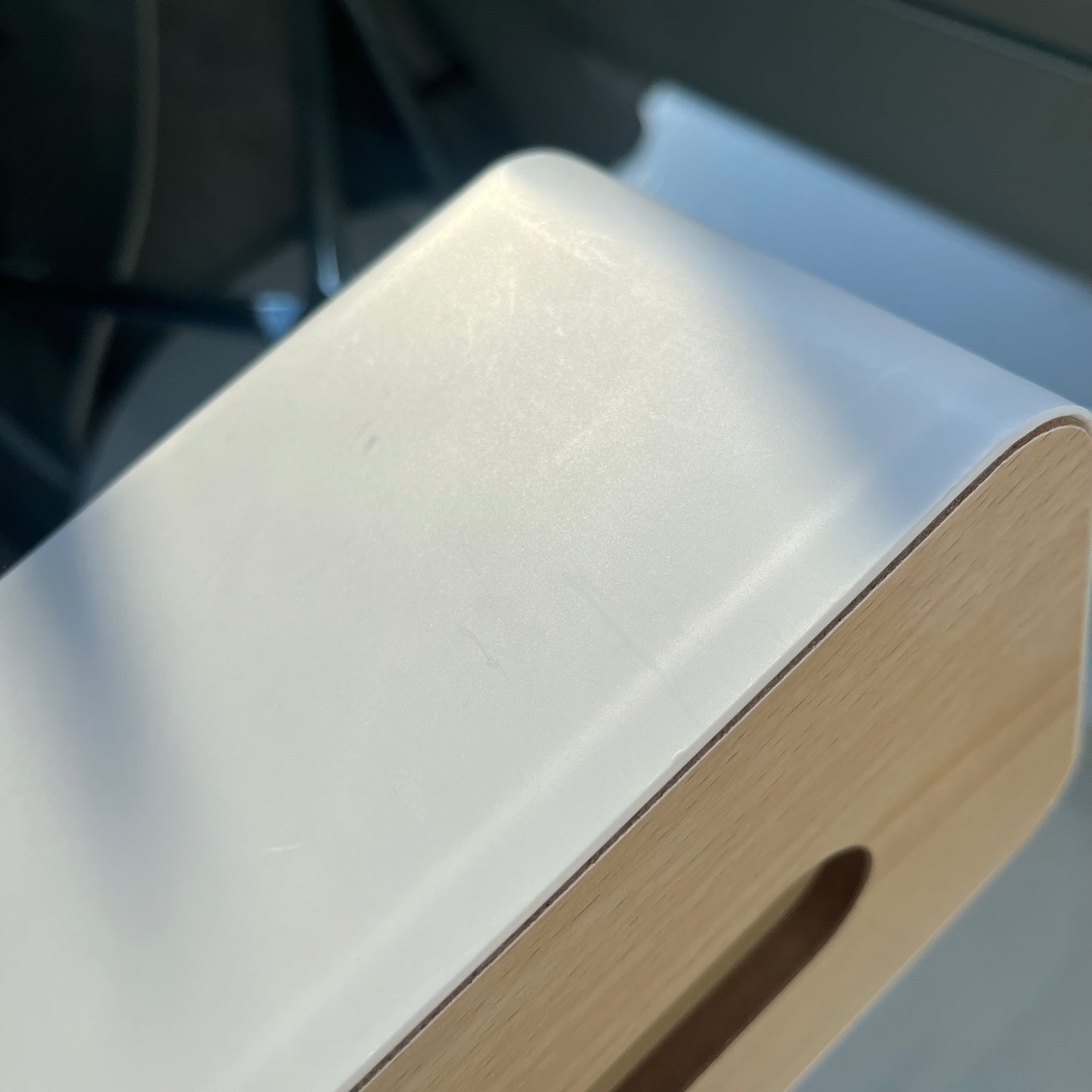 【outlet】シンプルウッド蓋ティッシュケース ホワイト