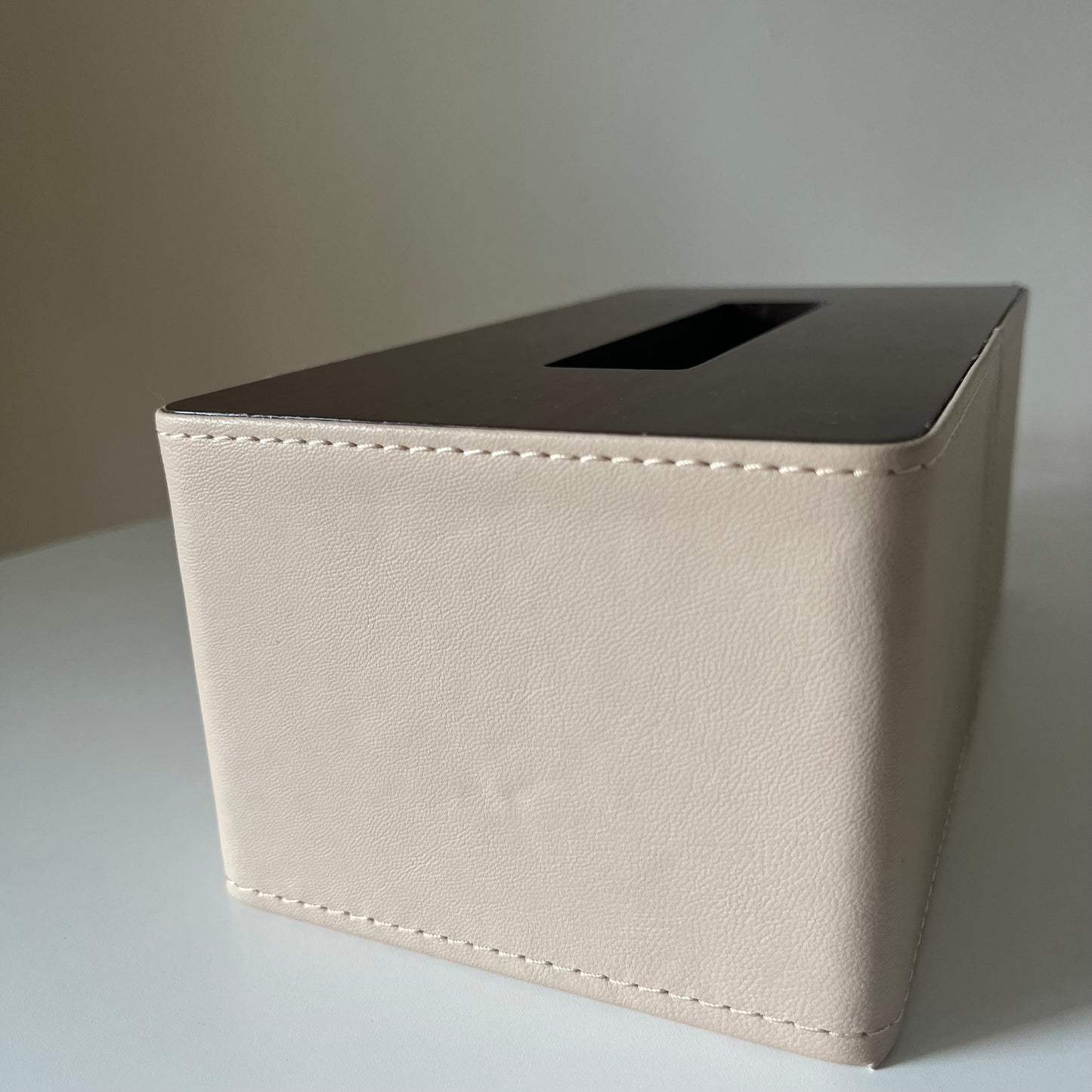 【outlet】ウッド×レザー調ティッシュケース