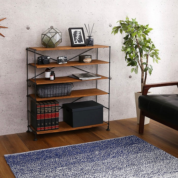 木目調シューズラック6段