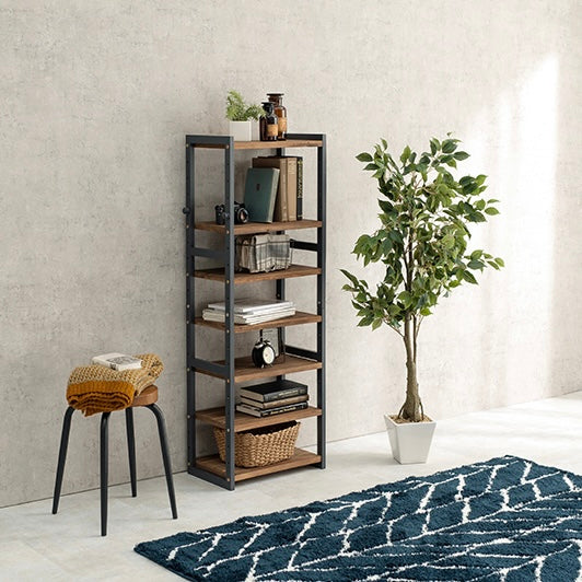 [幅45cm]可動棚ウッドシューズラック7段