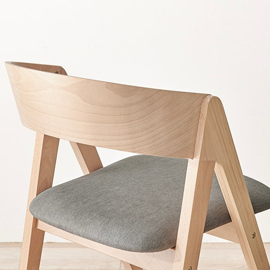 [2脚SET]天然木曲線ダイニングチェア
