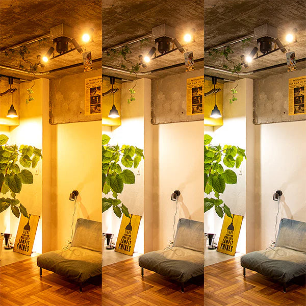 4つ電球がついたLEDシーリングライトのそれぞれの光の強さ