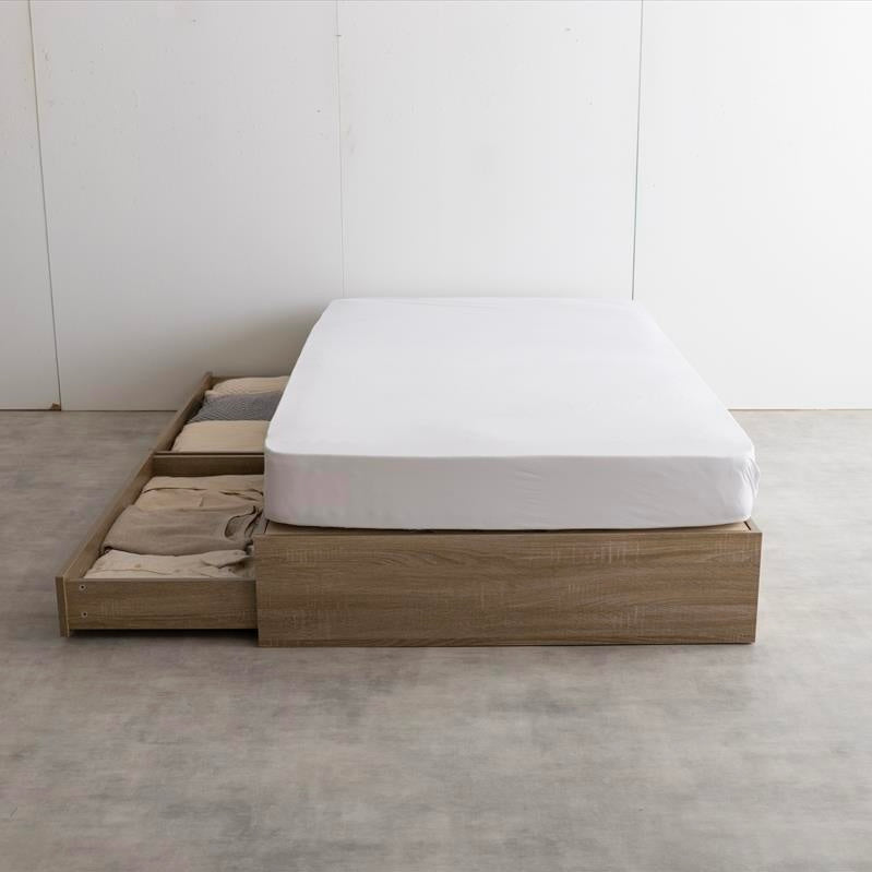 [シングル]ヘッドレス収納付ベッドフレーム