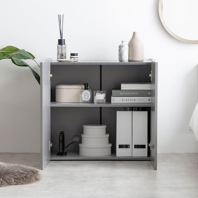 [幅70cm]2way石目柄キャビネット