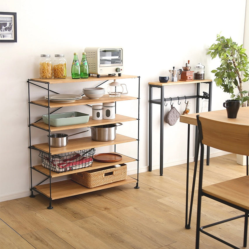 木目調シューズラック6段