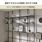 Roomnhomeエルパ突っ張りカスタムシェルフ黒の金属製調節可能なモジュラー棚と工業デザイン