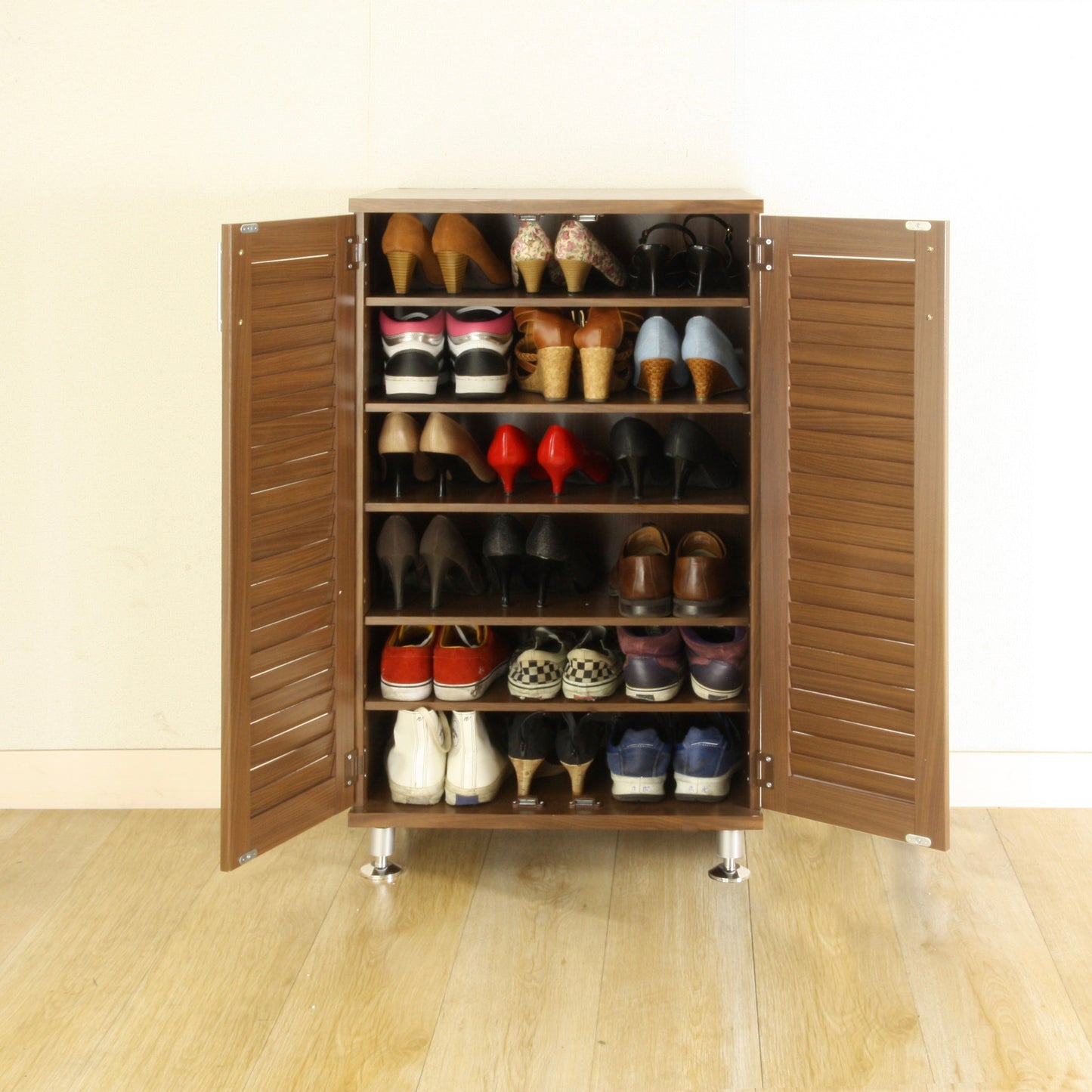 脚付きルーバーシューズボックス