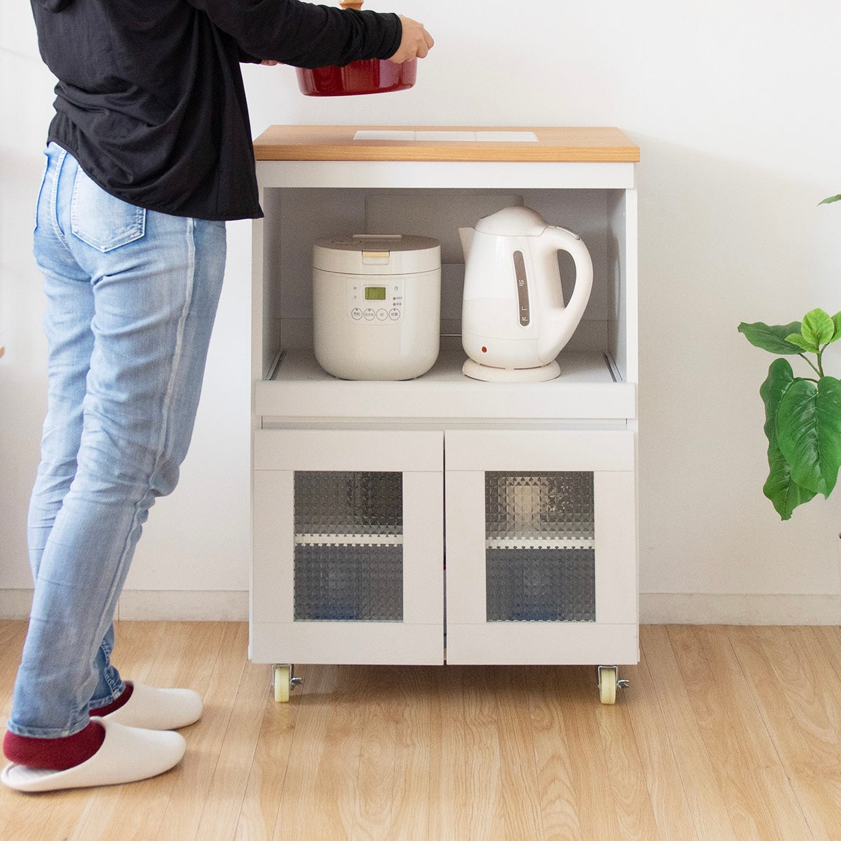 キャスター付きコンパクトキッチンラック[幅60cm]