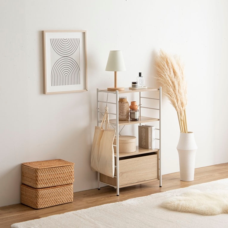 [幅50cm]引き出し付きシェルフ