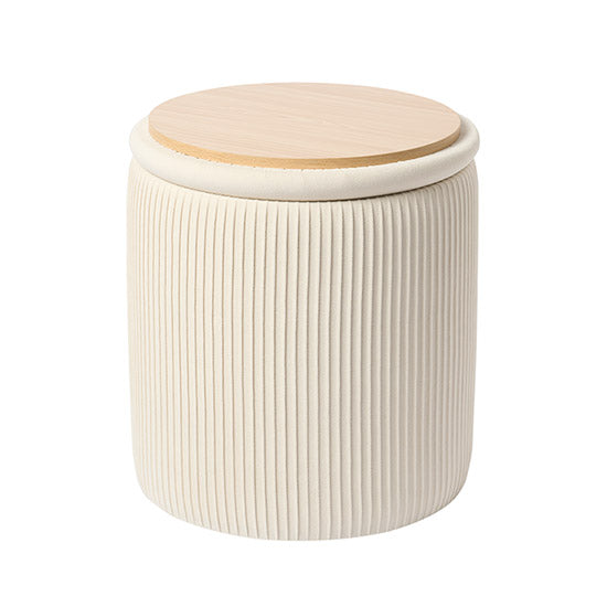 アイボリーの楕円型のプリーツ収納