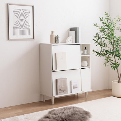 [幅81cm]フラップ扉付キャビネット