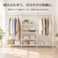 Roomnhomeの白い金属製モジュラーカスタムハンガーラックにハンガーロッド棚収納ボックス付き