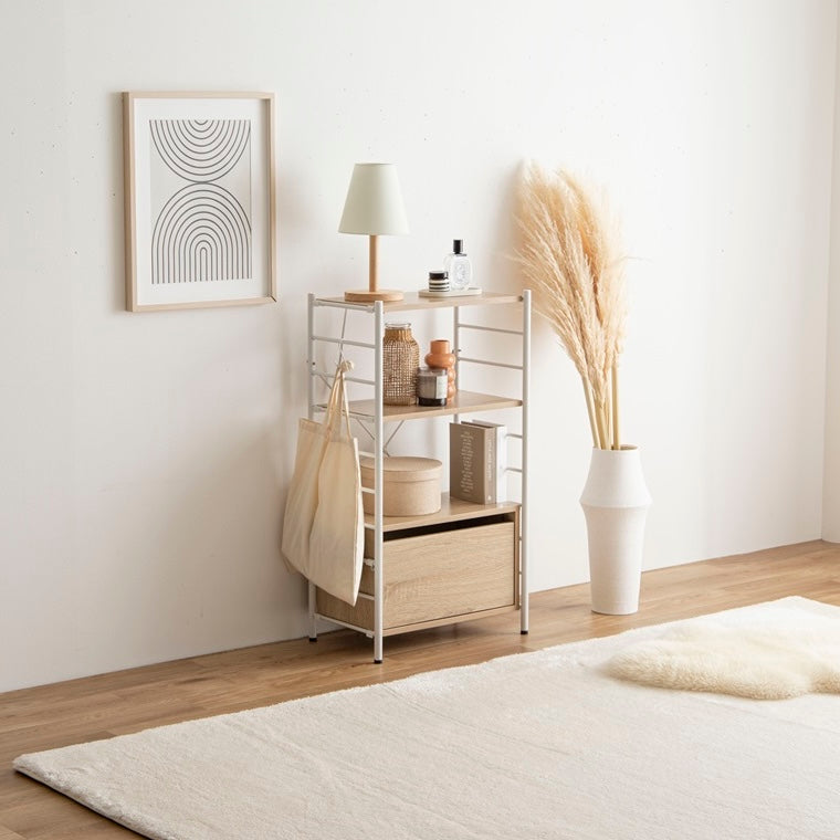 [幅50cm]引き出し付きシェルフ