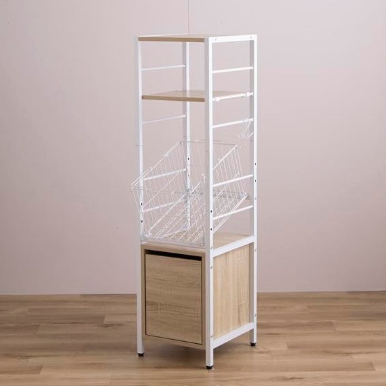 収納ラック付きランドリーワゴン