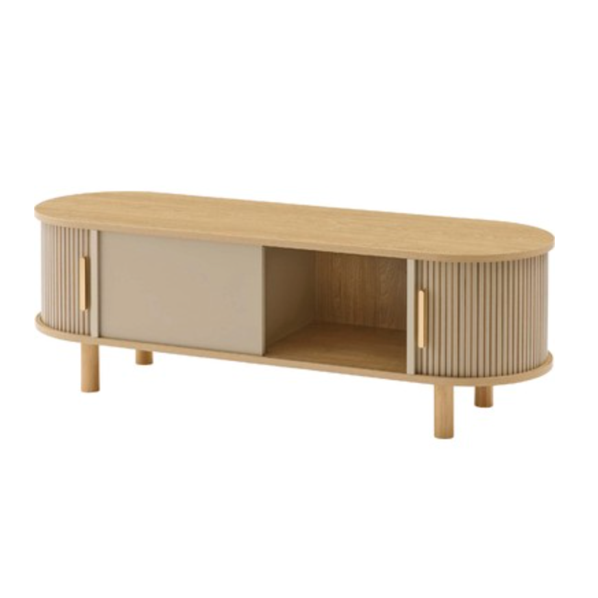 ベージュのモダンデザインのテレビボード