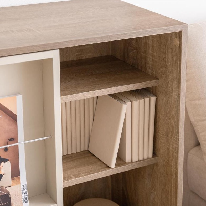 [幅71cm]スライド収納付本棚ラック