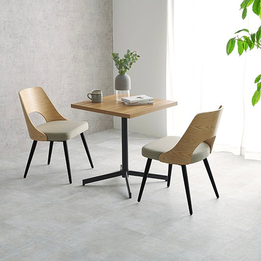 [2脚SET]美フォルム異素材ダイニングチェア