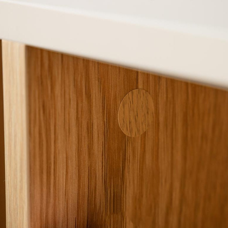 [幅70cm]木目柄バイカラーキャビネット