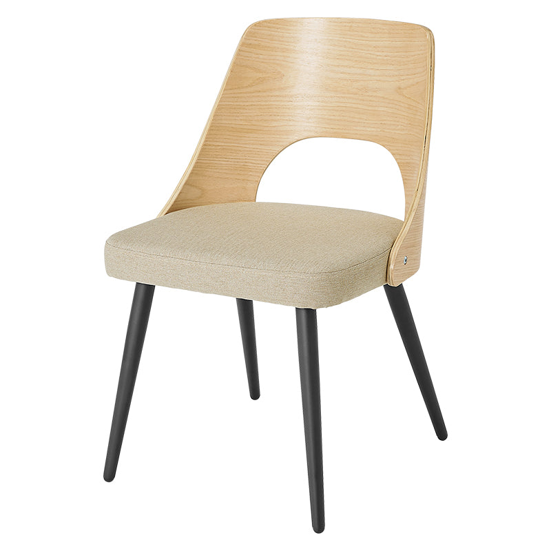 [2脚SET]美フォルム異素材ダイニングチェア