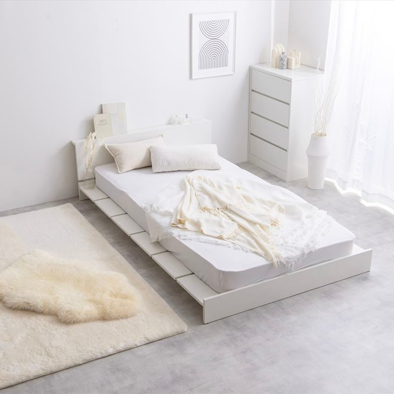 ホワイトカラーのシングルサイズすのこベッド