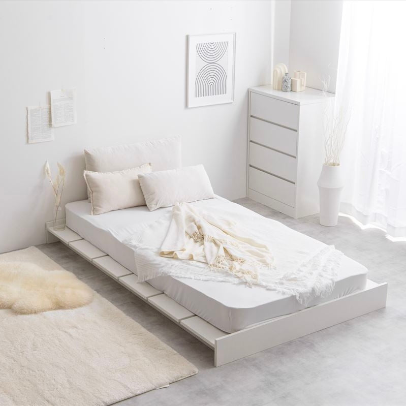 ホワイトカラーのシングルサイズすのこベッド