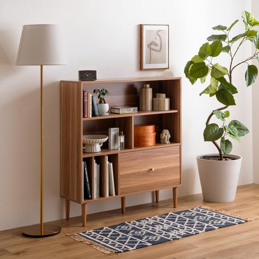 [幅100cm]引き出し付き本棚