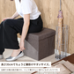 グレーの布製収納ボックスでヒンジ付きの蓋と丈夫な金属フレームの3wayテーブル付き収納スツール