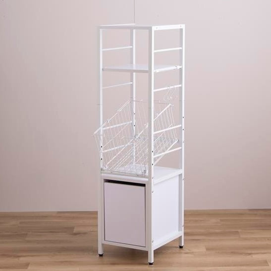 収納ラック付きランドリーワゴン