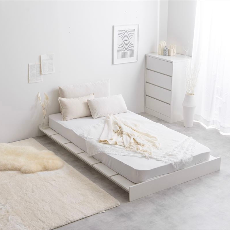 ホワイトカラーのシングルサイズすのこベッド