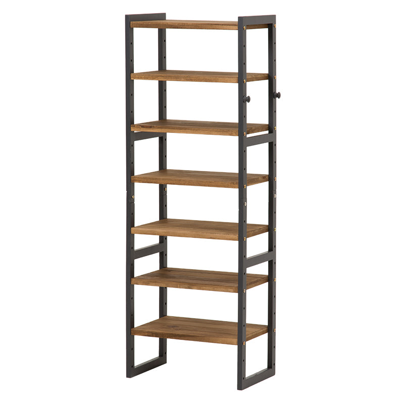 [幅45cm]可動棚ウッドシューズラック7段