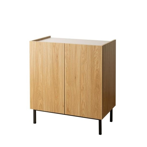 [幅70cm]木目柄バイカラーキャビネット