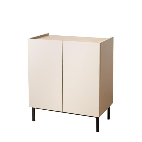 [幅70cm]木目柄バイカラーキャビネット