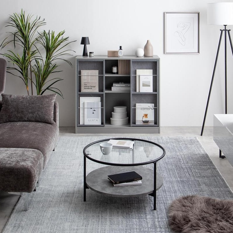 [幅96cm]スライド収納付本棚ラック