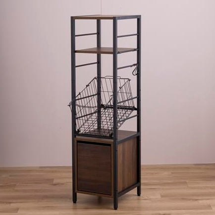 収納ラック付きランドリーワゴン