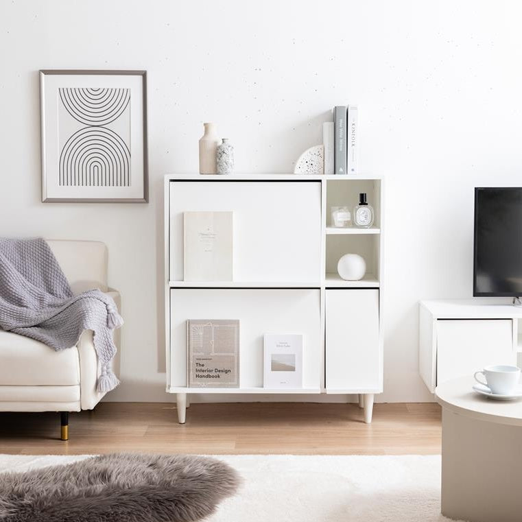 [幅81cm]フラップ扉付キャビネット