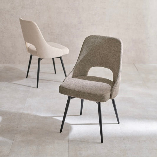 回転ファブリックダイニングチェア