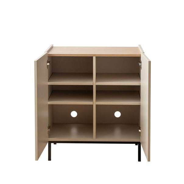 [幅70cm]木目柄バイカラーキャビネット