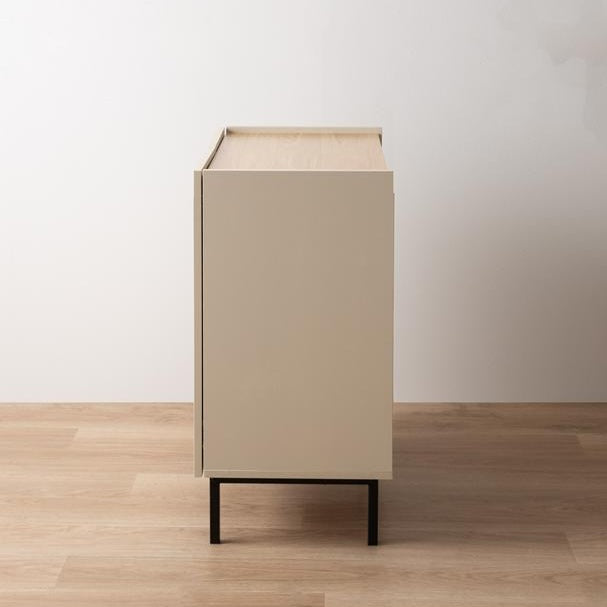 [幅70cm]木目柄バイカラーキャビネット