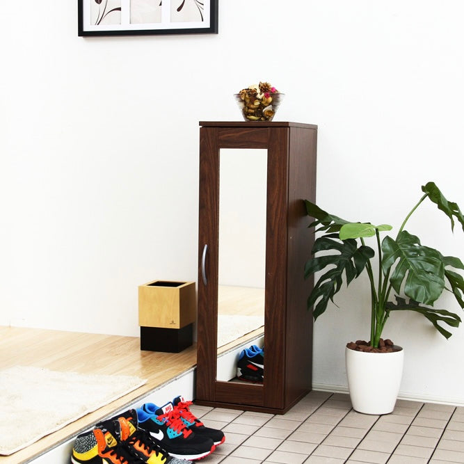 ミラー付きコンパクトシューズラック