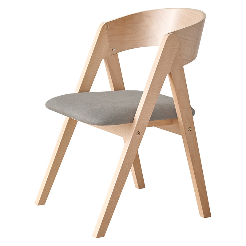 [2脚SET]天然木曲線ダイニングチェア