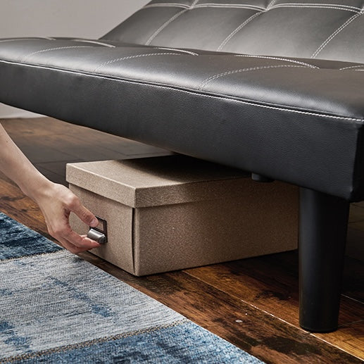 2wayレザー調ソファベッド