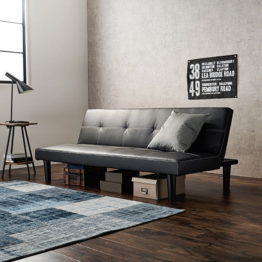 2wayレザー調ソファベッド