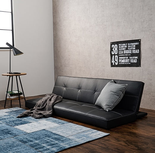 2wayレザー調ソファベッド