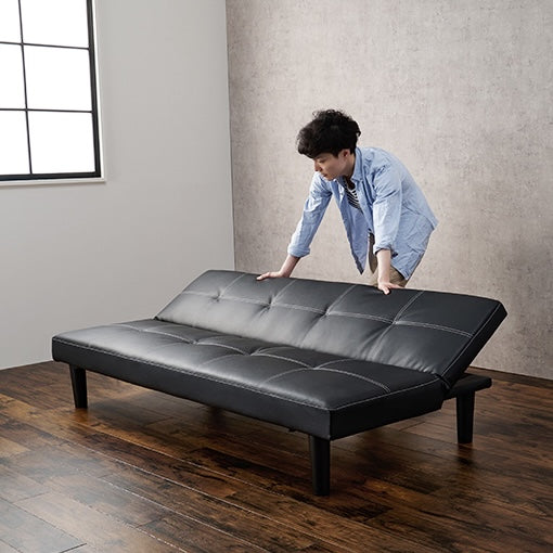 2wayレザー調ソファベッド