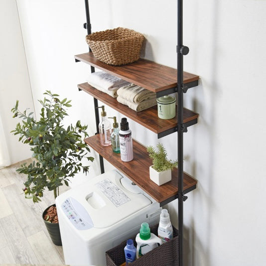 [幅70cm]洗濯機上突っ張り式ランドリーラック